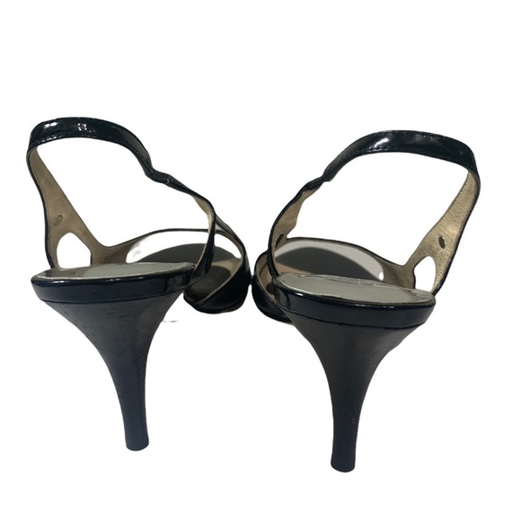 - Michael Kors Black Patent Leather Slingback Strappy Sandals - Picture 4 of 7